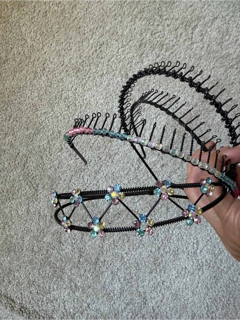 Black Multi-Color Beaded Headband - Women Accessories